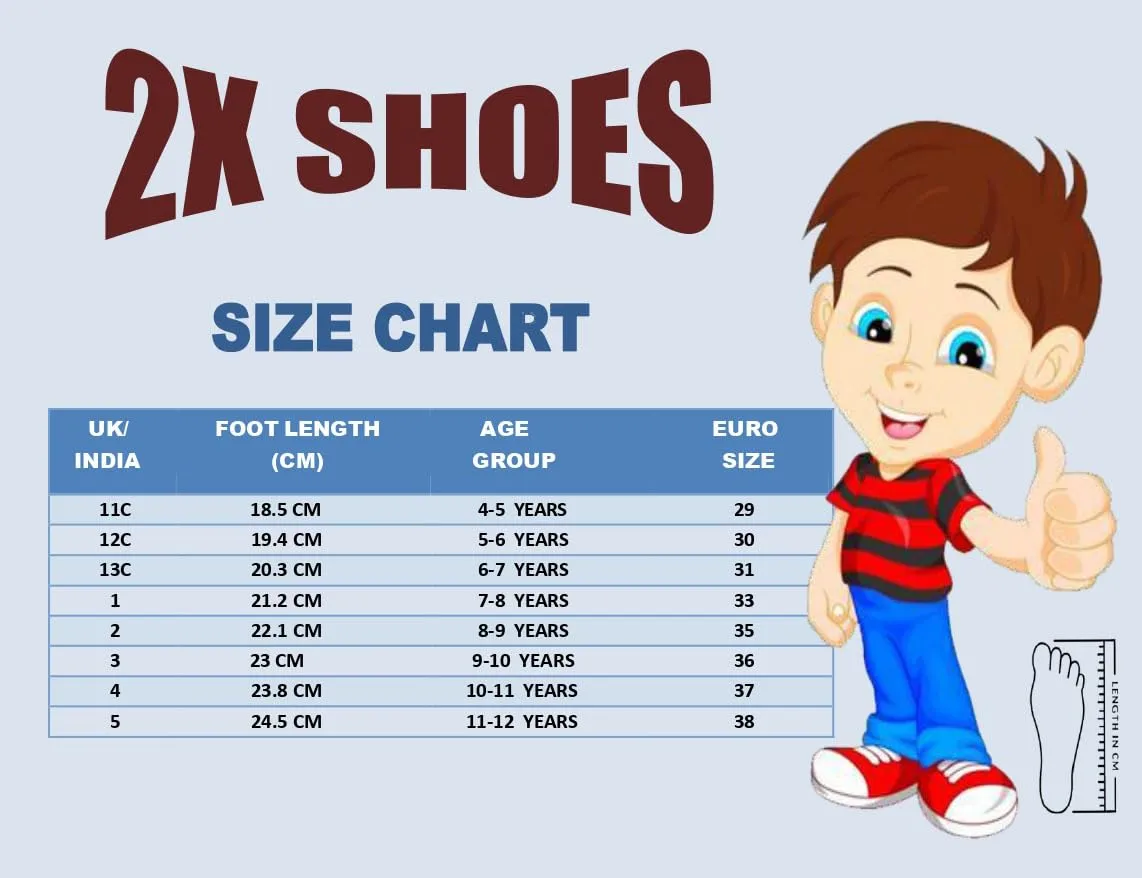 2X SHOES Shoes for Kids Boys Black School Shoes Sneakers for Kids Shoes Pack of 1