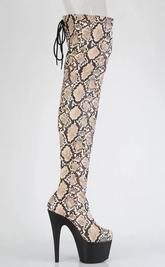 ADORE-3008SP-BT Snake Print Thigh High Boots