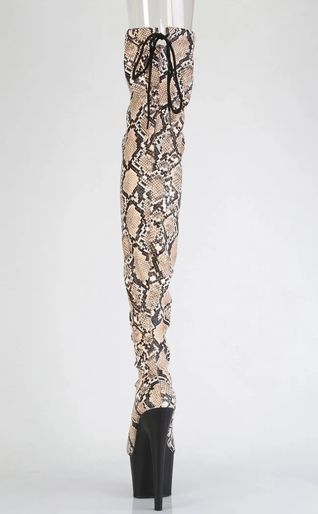 ADORE-3008SP-BT Snake Print Thigh High Boots