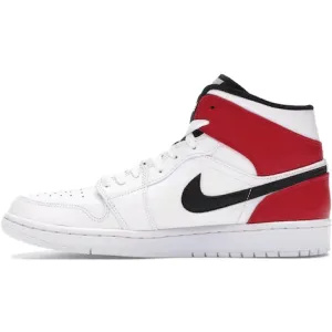 Air Jordan 1 Mid White Black Gym Red