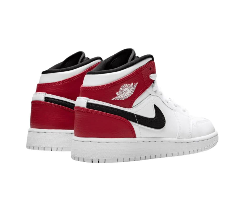 Air Jordan 1 Mid White Black Gym Red