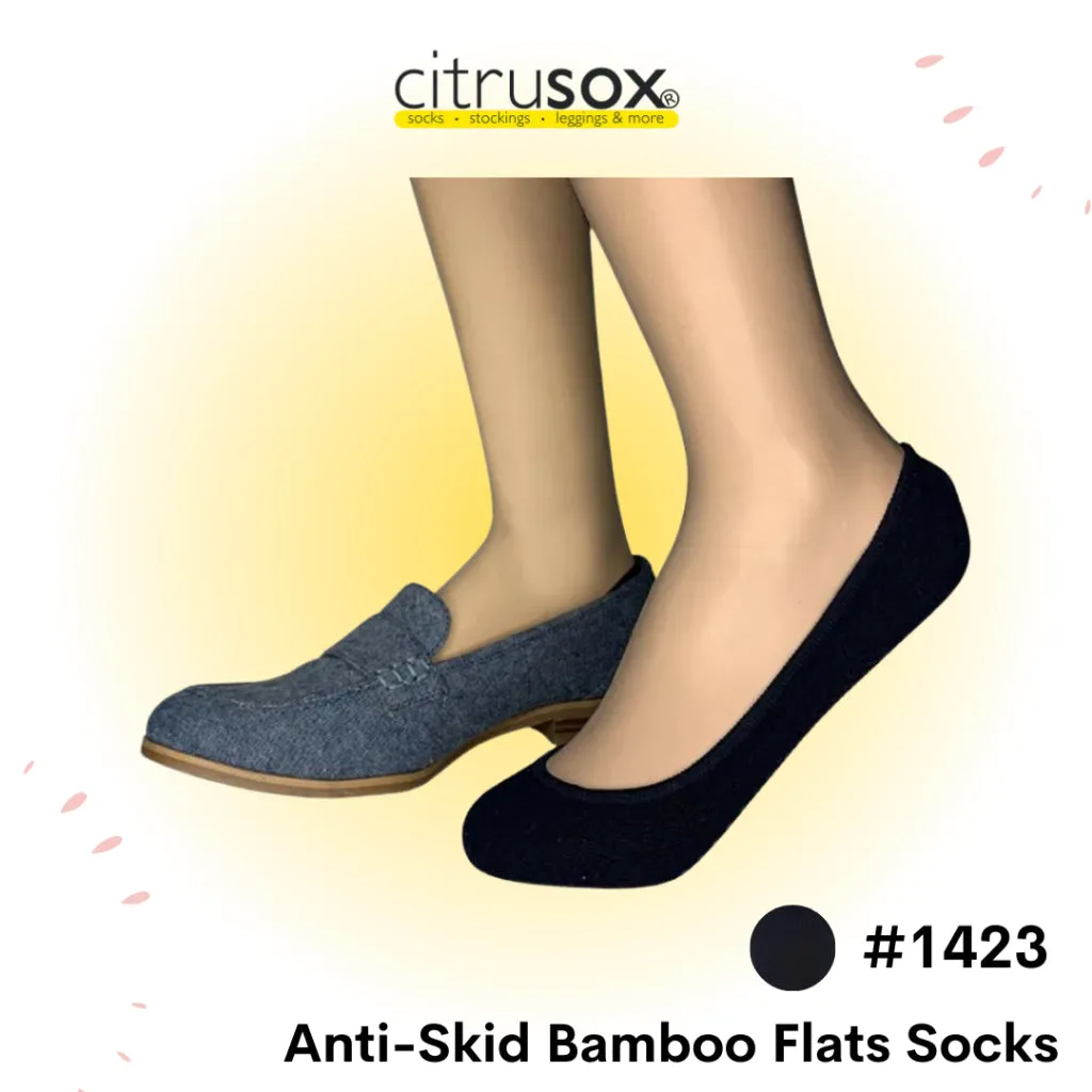 Anti-Skid Grip Bamboo No-Show Socks