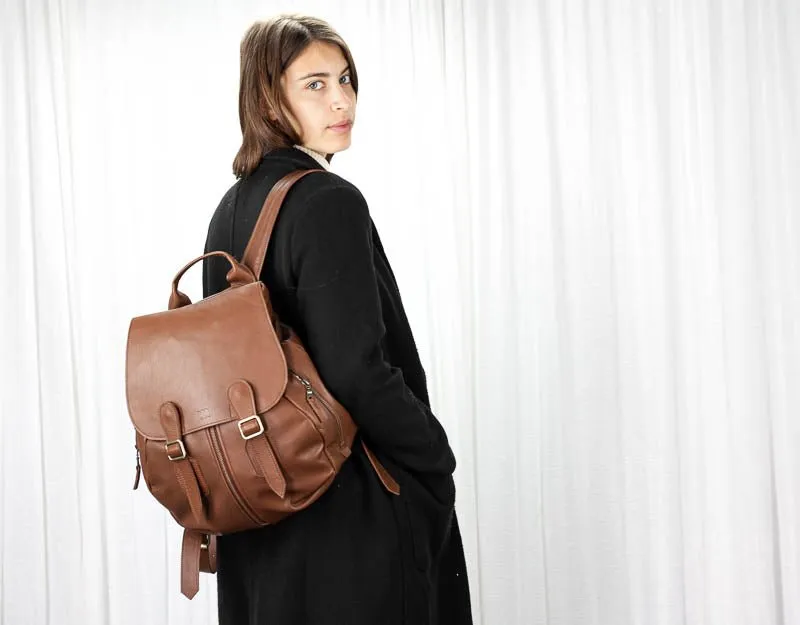 Artemis backpack - Spicy brown leather