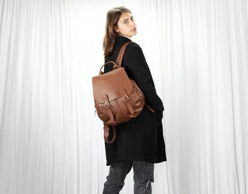 Artemis backpack - Spicy brown leather