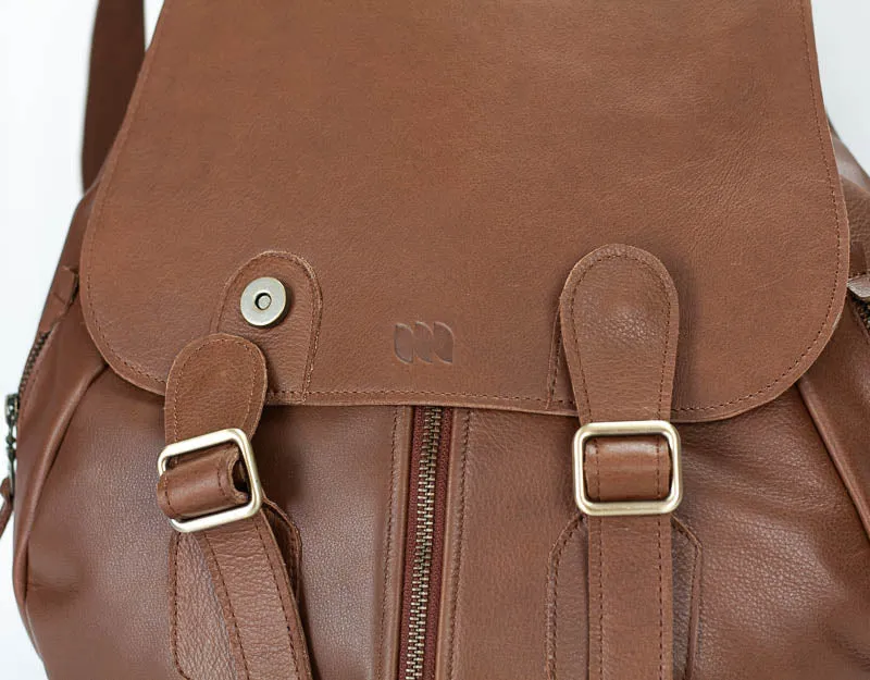 Artemis backpack - Spicy brown leather