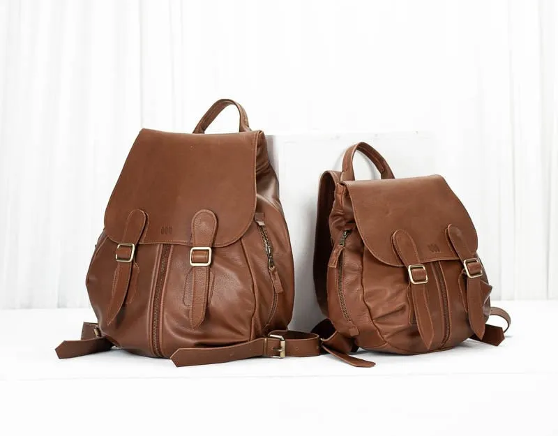 Artemis backpack - Spicy brown leather