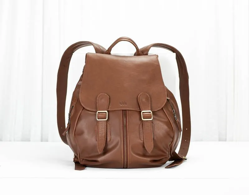 Artemis backpack - Spicy brown leather