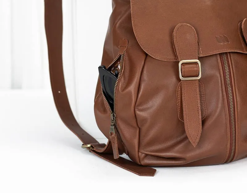 Artemis backpack - Spicy brown leather