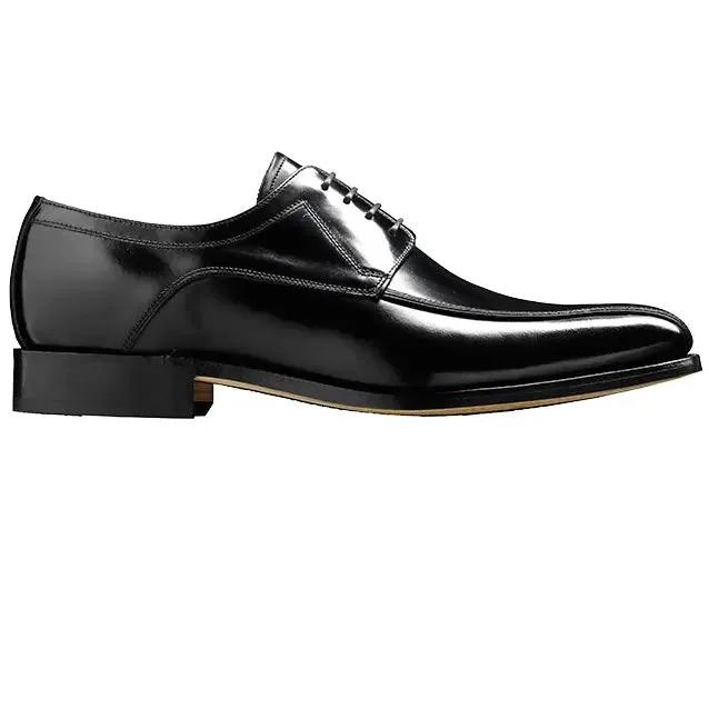 BARKER Newbury Shoes - Mens Derby Style - Black Hi-Shine