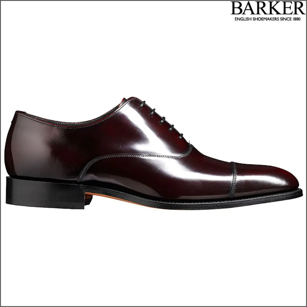 Barker Winsford Burgundy Polish Oxford Toe Cap--