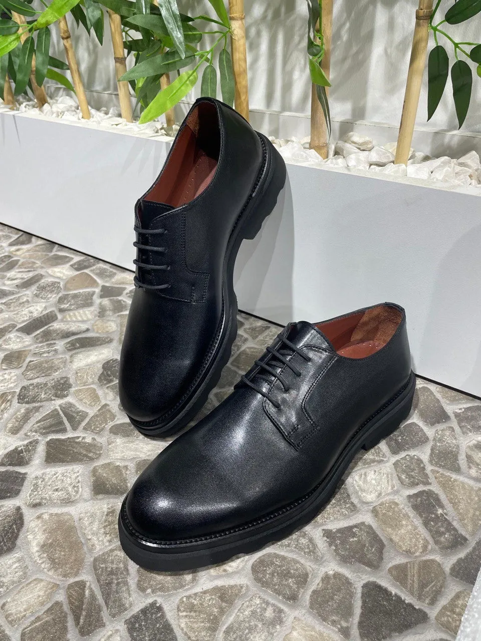 Brabion Belton Black Leather Shoes