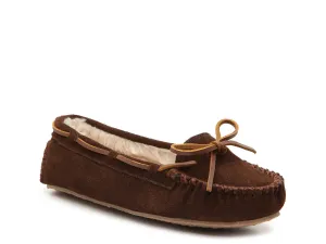 Cally Minnetonka moccasin slippers, dark brown