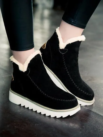 Casual Winter Solid Color Warm Snow Boots Shoes