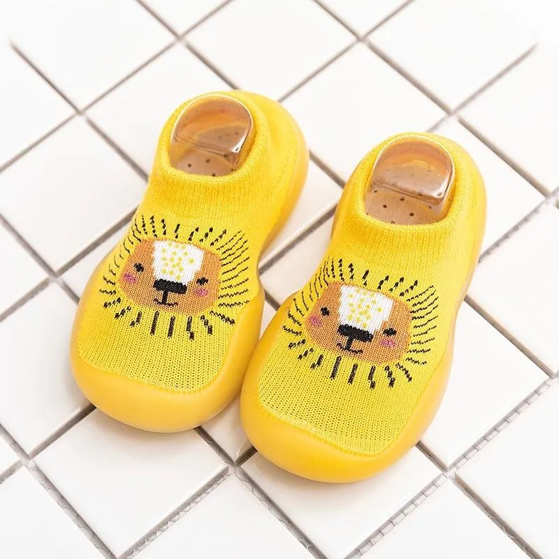 Children Cartoon Cotton Knitted Anti-slip Rubber Sole Indoor Sock Shoes