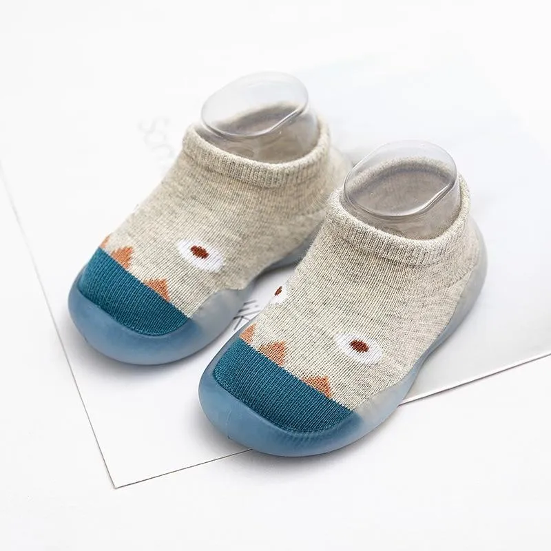 Children Cartoon Cotton Knitted Anti-slip Rubber Sole Indoor Sock Shoes