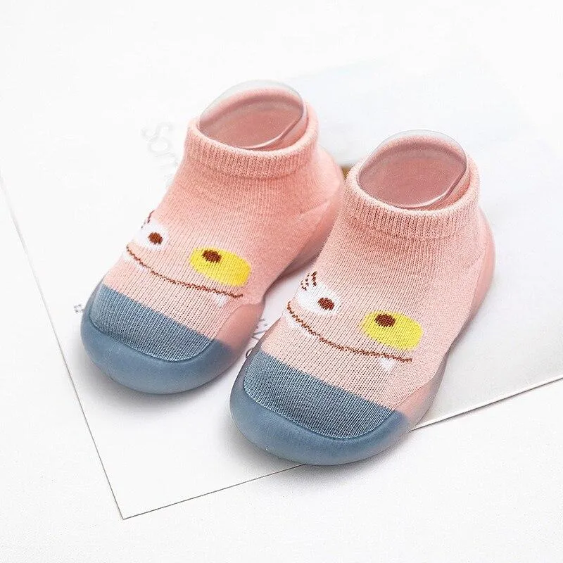 Children Cartoon Cotton Knitted Anti-slip Rubber Sole Indoor Sock Shoes