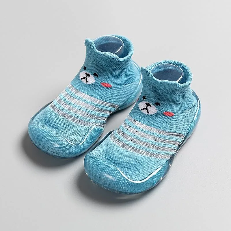 Children Cartoon Cotton Knitted Anti-slip Rubber Sole Indoor Sock Shoes