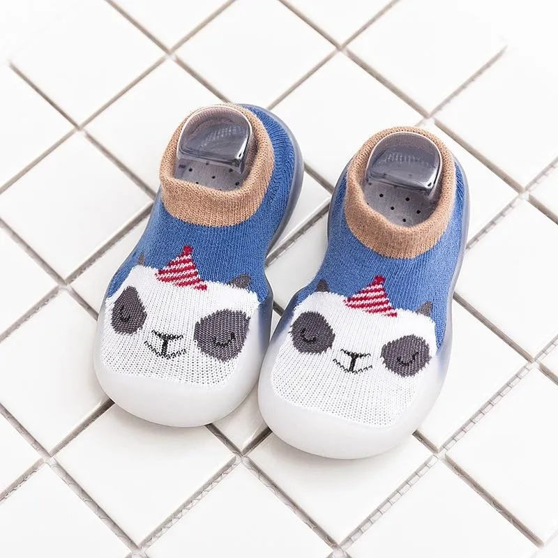 Children Cartoon Cotton Knitted Anti-slip Rubber Sole Indoor Sock Shoes