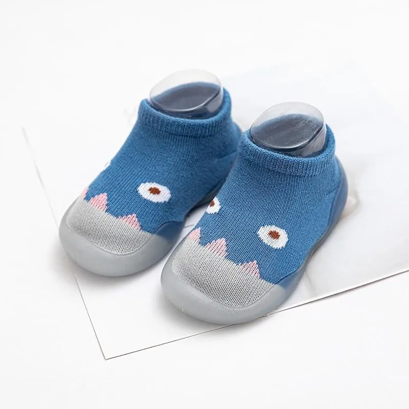 Children Cartoon Cotton Knitted Anti-slip Rubber Sole Indoor Sock Shoes