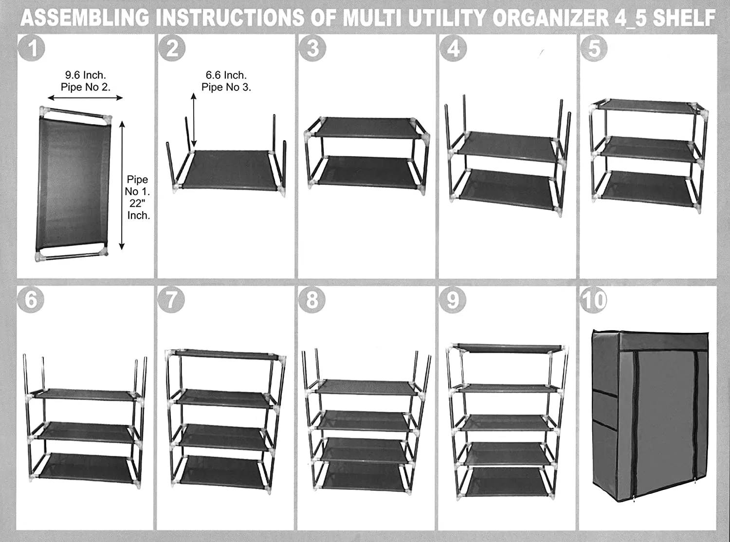 CMerchants 4 shelves shoe rack organiser (Grey)