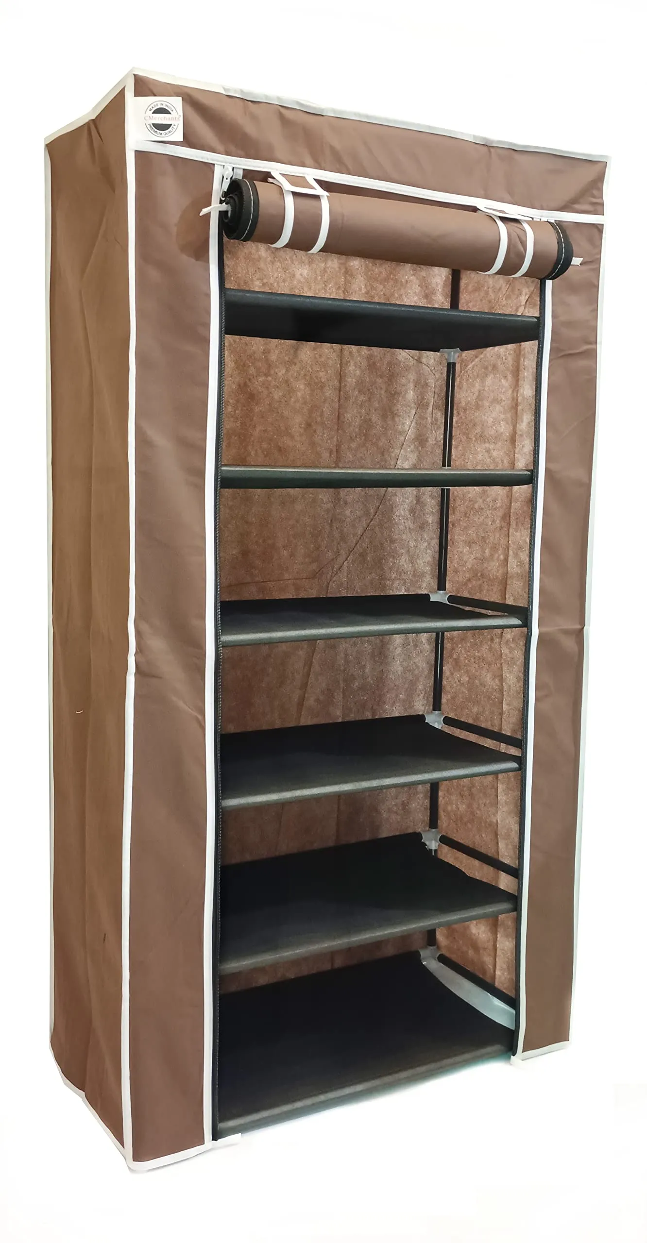 CMerchants Multipurpose Home Utility Portable Space Saving 6 Layer Shoe Rack Organizer Stand Brown