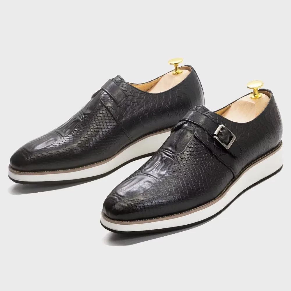 CrocoLuxe Sophisticated Monkstrap Dress Shoes