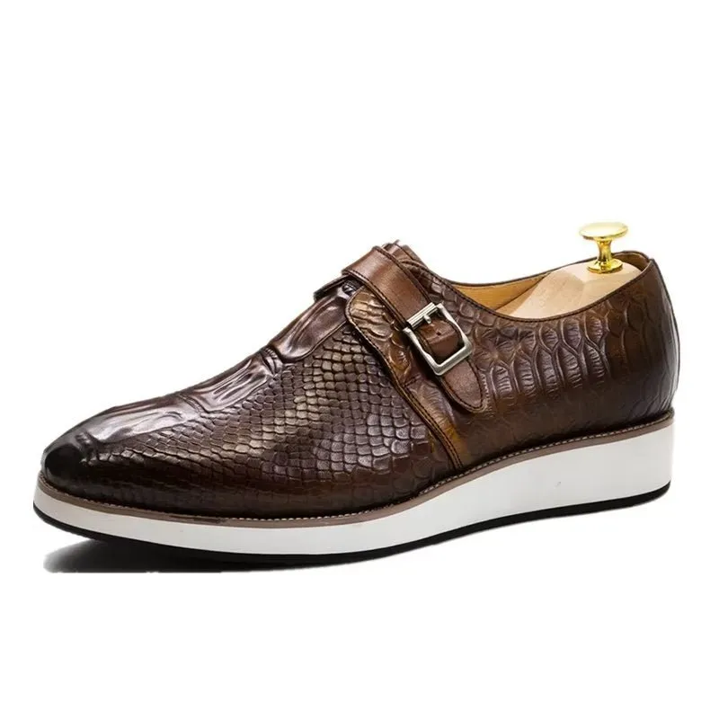 CrocoLuxe Sophisticated Monkstrap Dress Shoes