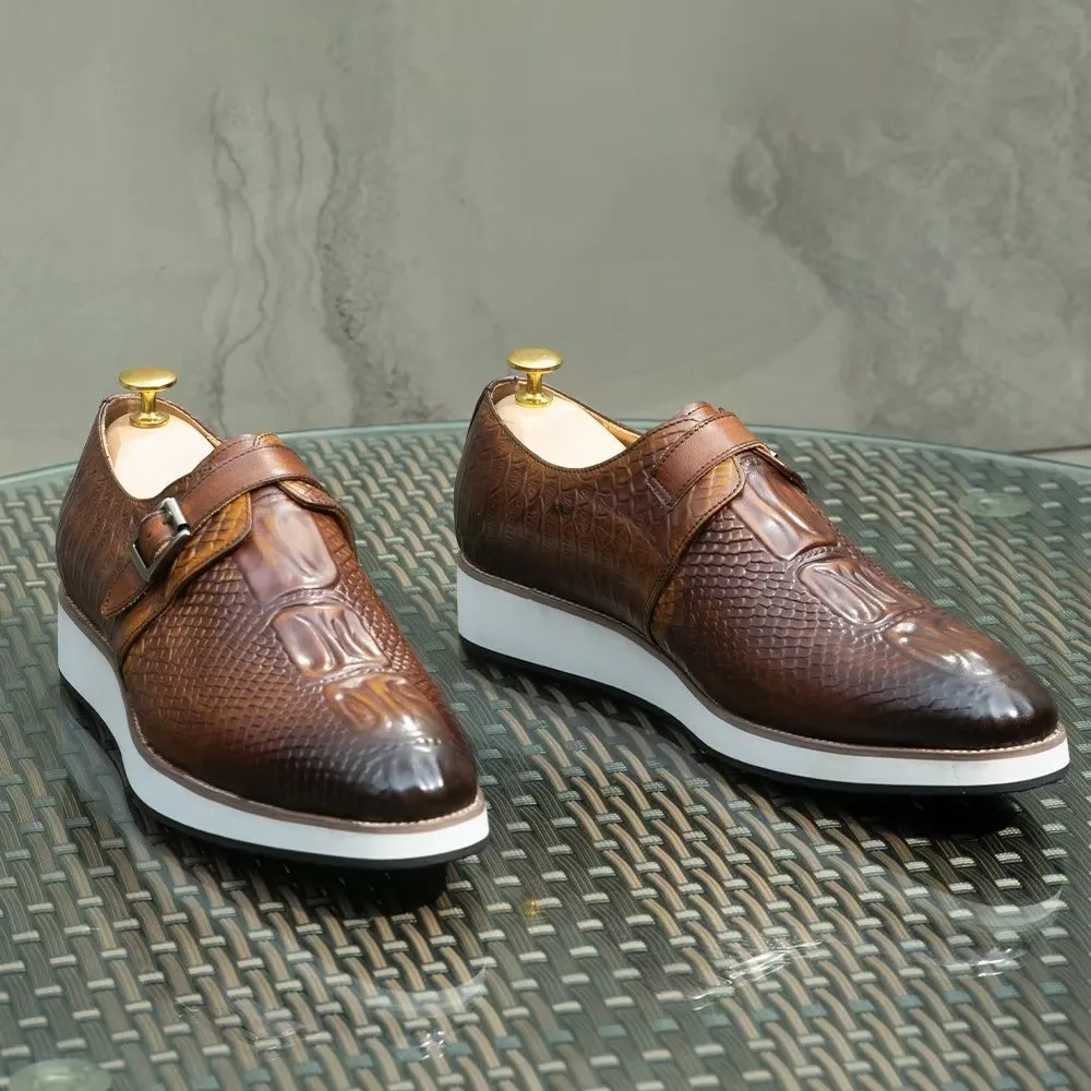 CrocoLuxe Sophisticated Monkstrap Dress Shoes