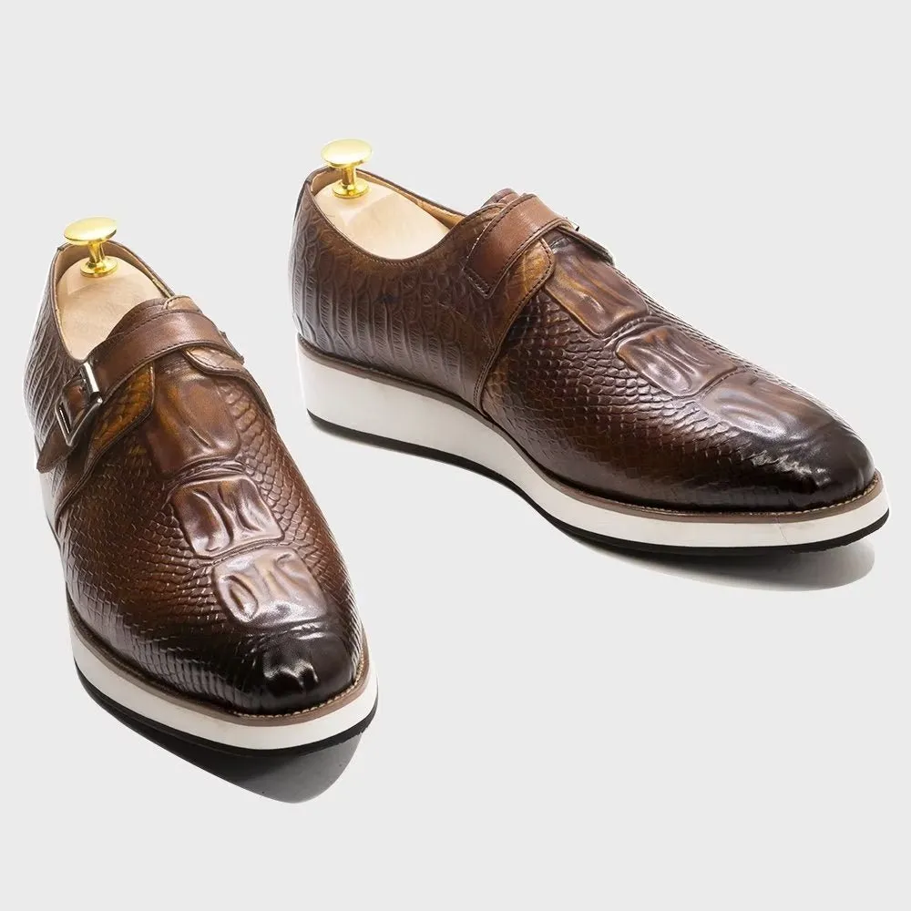 CrocoLuxe Sophisticated Monkstrap Dress Shoes