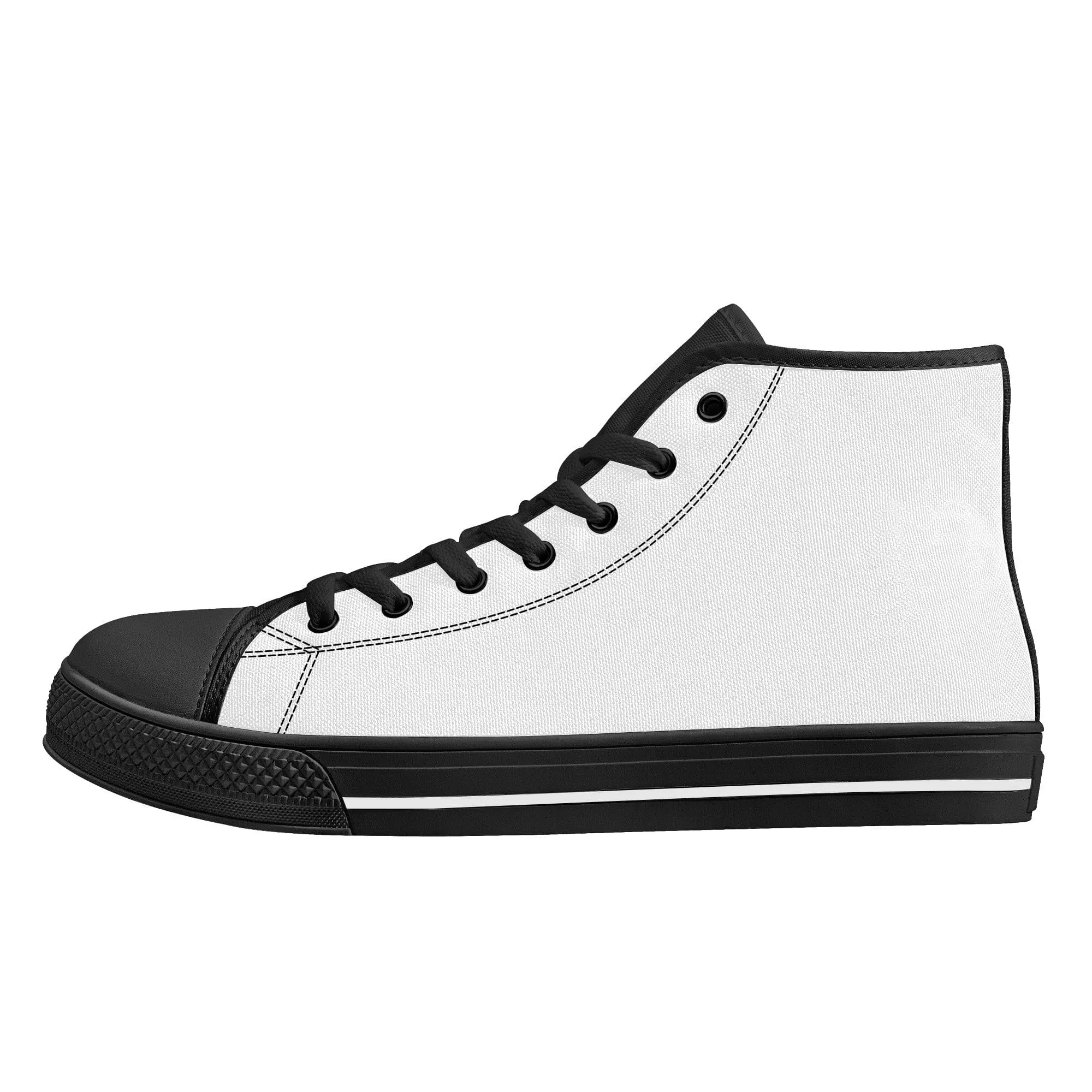 Custom High Top Canvas Shoes - Black D25