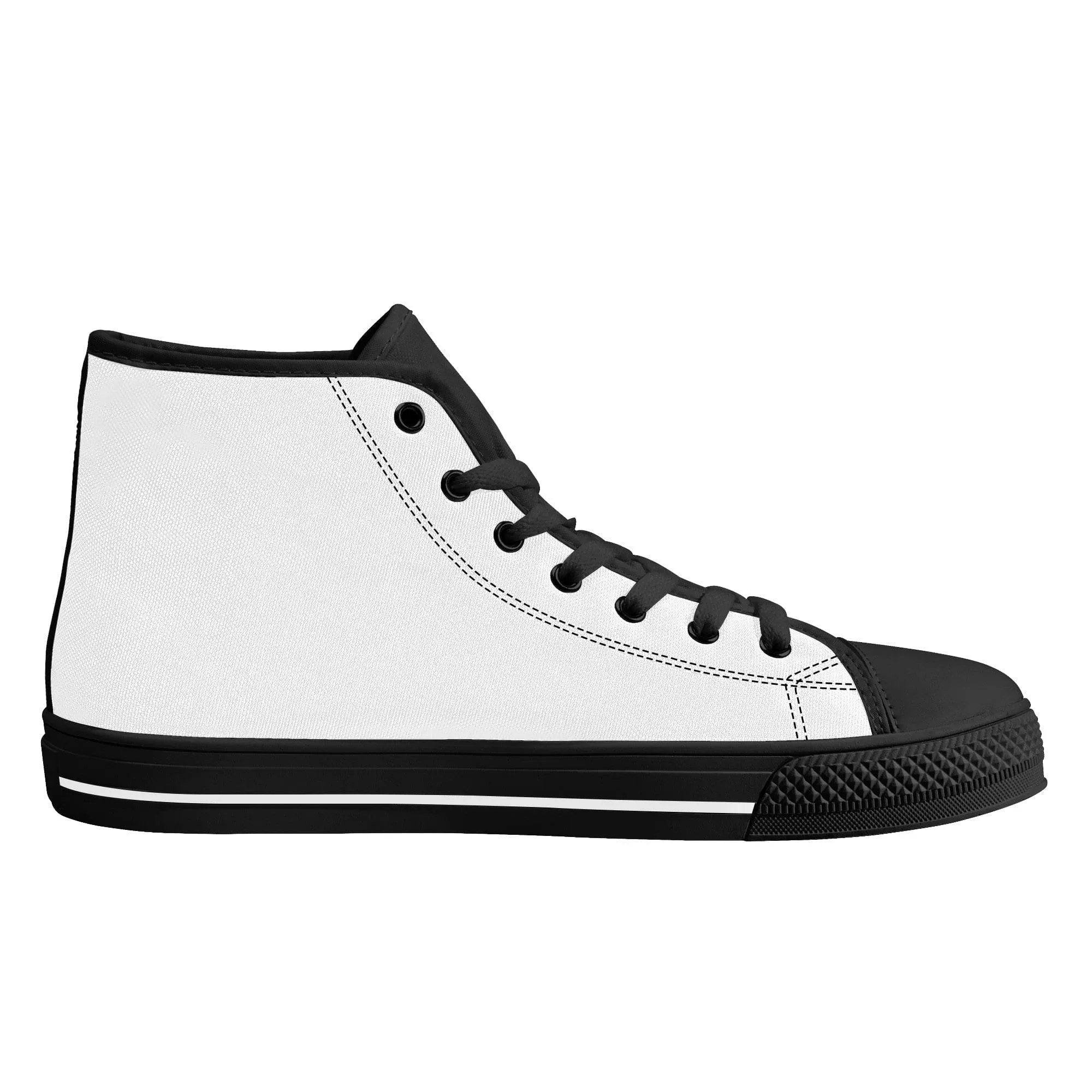 Custom High Top Canvas Shoes - Black D25