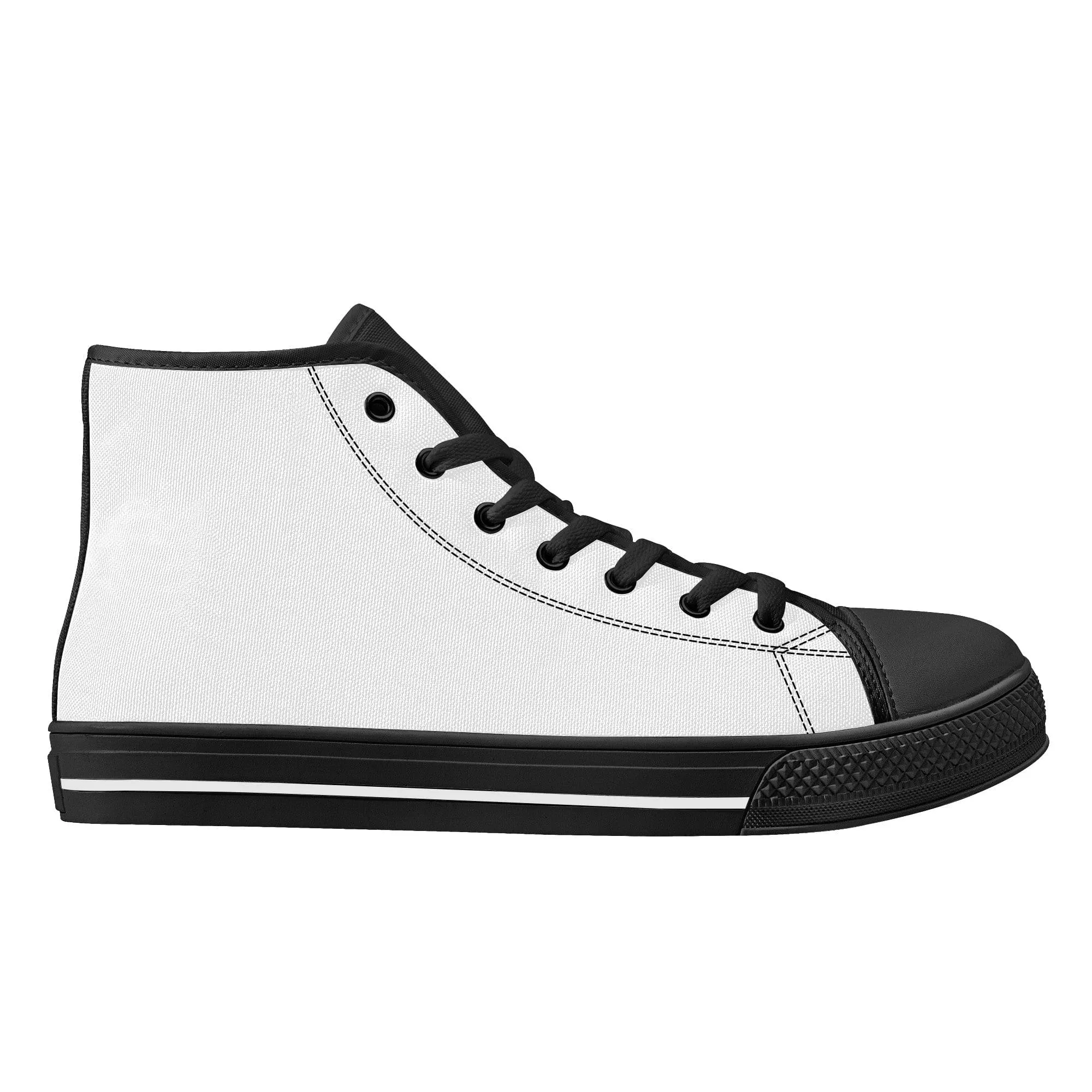 Custom High Top Canvas Shoes - Black D25