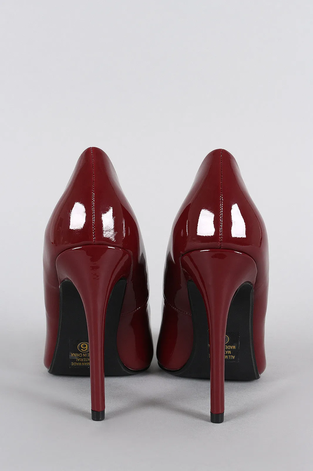 Delicious Glossy Pointy Toe Stiletto Pump