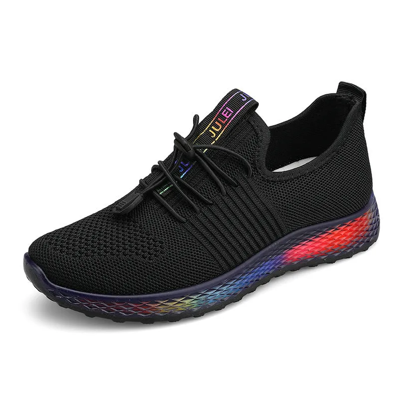 Flying Woven Breathable Lightweight Running Shoes Casual Comfortable Breathable