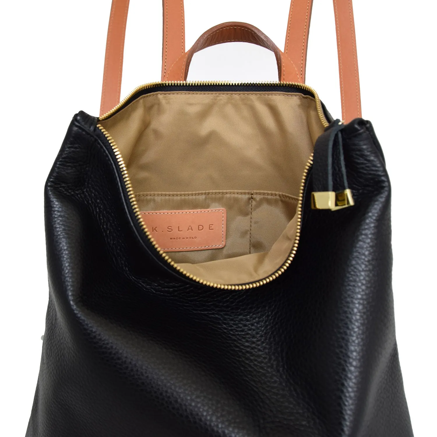 FRANNY BACKPACK | BLACK WITH TAN STRAPS