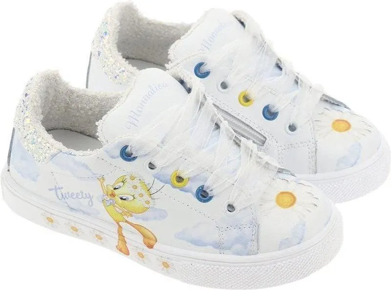 Girls White Tweety Pie Trainer