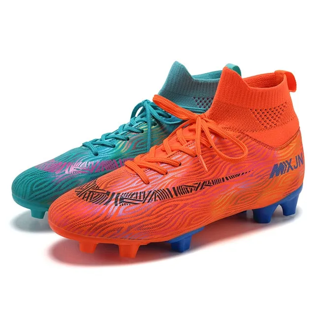 Indoor Soccer Shoes Men Women Kids High Top  Breathable Nonslip Soccer Cleats Shoes Turf Futsal Training Football Boots