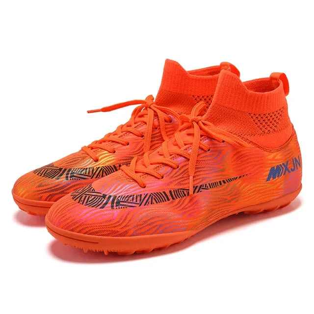 Indoor Soccer Shoes Men Women Kids High Top  Breathable Nonslip Soccer Cleats Shoes Turf Futsal Training Football Boots