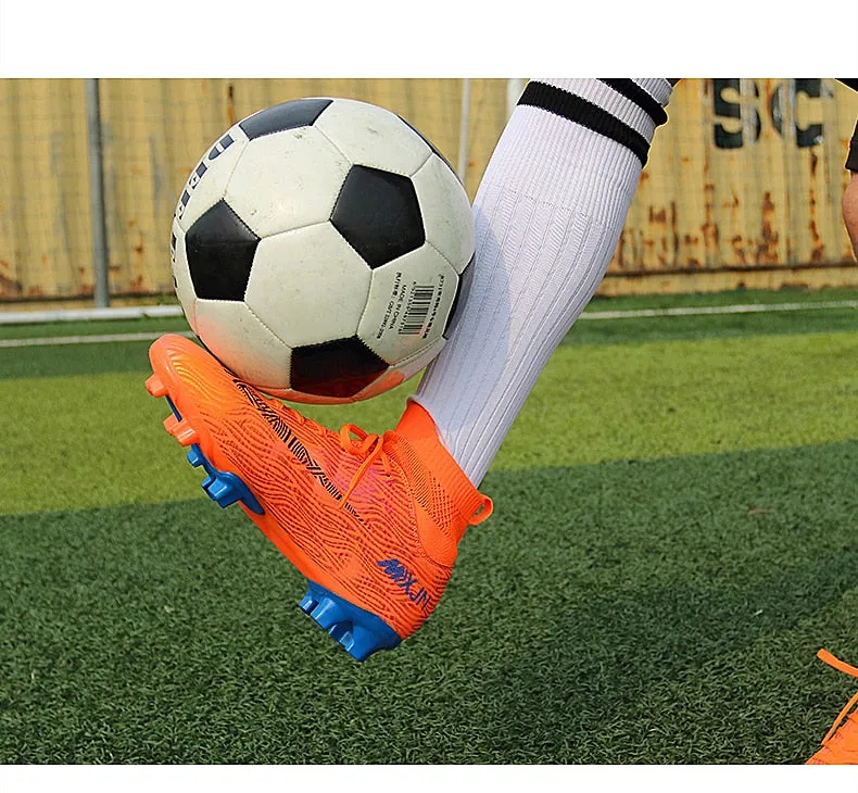 Indoor Soccer Shoes Men Women Kids High Top  Breathable Nonslip Soccer Cleats Shoes Turf Futsal Training Football Boots