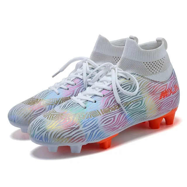 Indoor Soccer Shoes Men Women Kids High Top  Breathable Nonslip Soccer Cleats Shoes Turf Futsal Training Football Boots