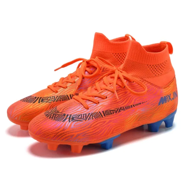 Indoor Soccer Shoes Men Women Kids High Top  Breathable Nonslip Soccer Cleats Shoes Turf Futsal Training Football Boots