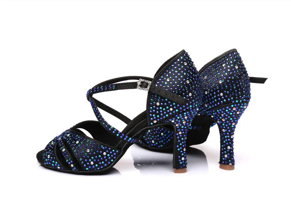 #L0001 Latin Rhinestone Salsa Glitter Ballroom Shoes