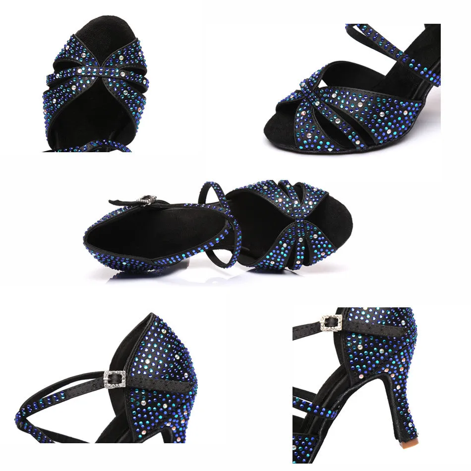 #L0001 Latin Rhinestone Salsa Glitter Ballroom Shoes