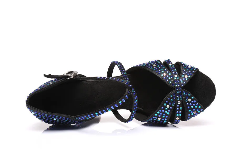 #L0001 Latin Rhinestone Salsa Glitter Ballroom Shoes