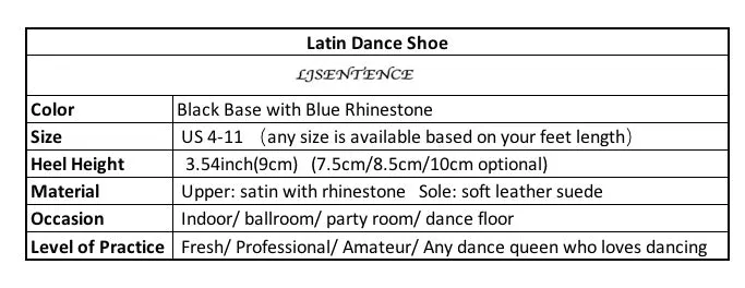 #L0001 Latin Rhinestone Salsa Glitter Ballroom Shoes