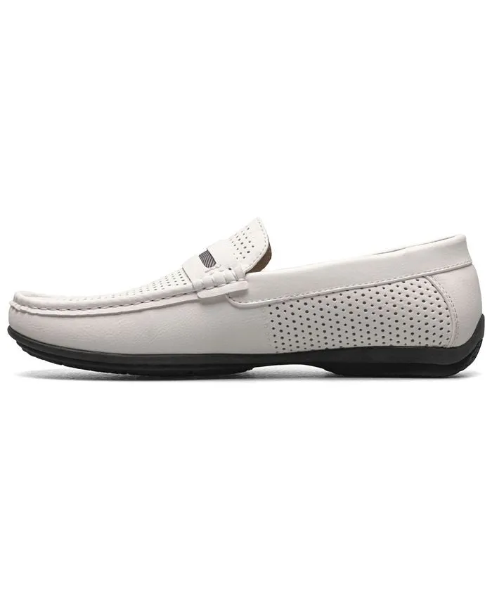 Men's Corby Moccasin Toe Saddle Stacy Adams Slip-on Loafers, White