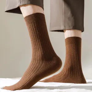 Men's Solid Color Comfortable Breathable Crew Socks