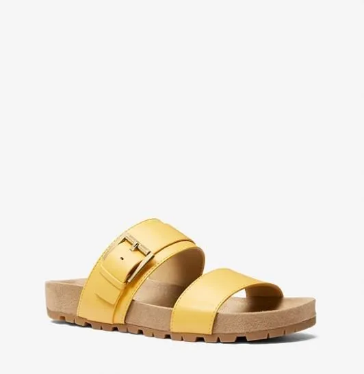 Michael Kors Michael Mylah Faux Leather Sandals, Yellow