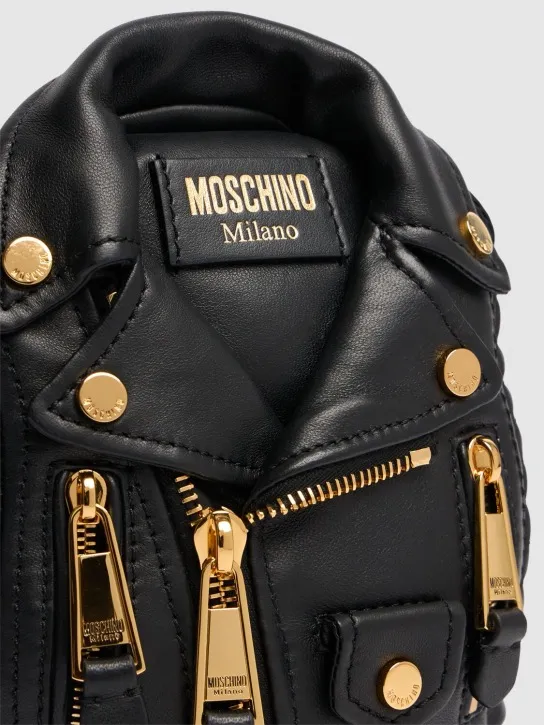 Moschino   Biker nappa leather backpack 