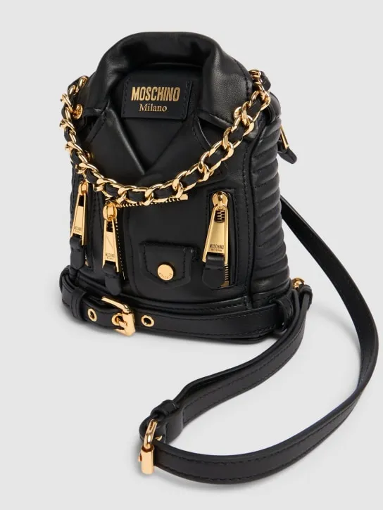 Moschino   Biker nappa leather backpack 